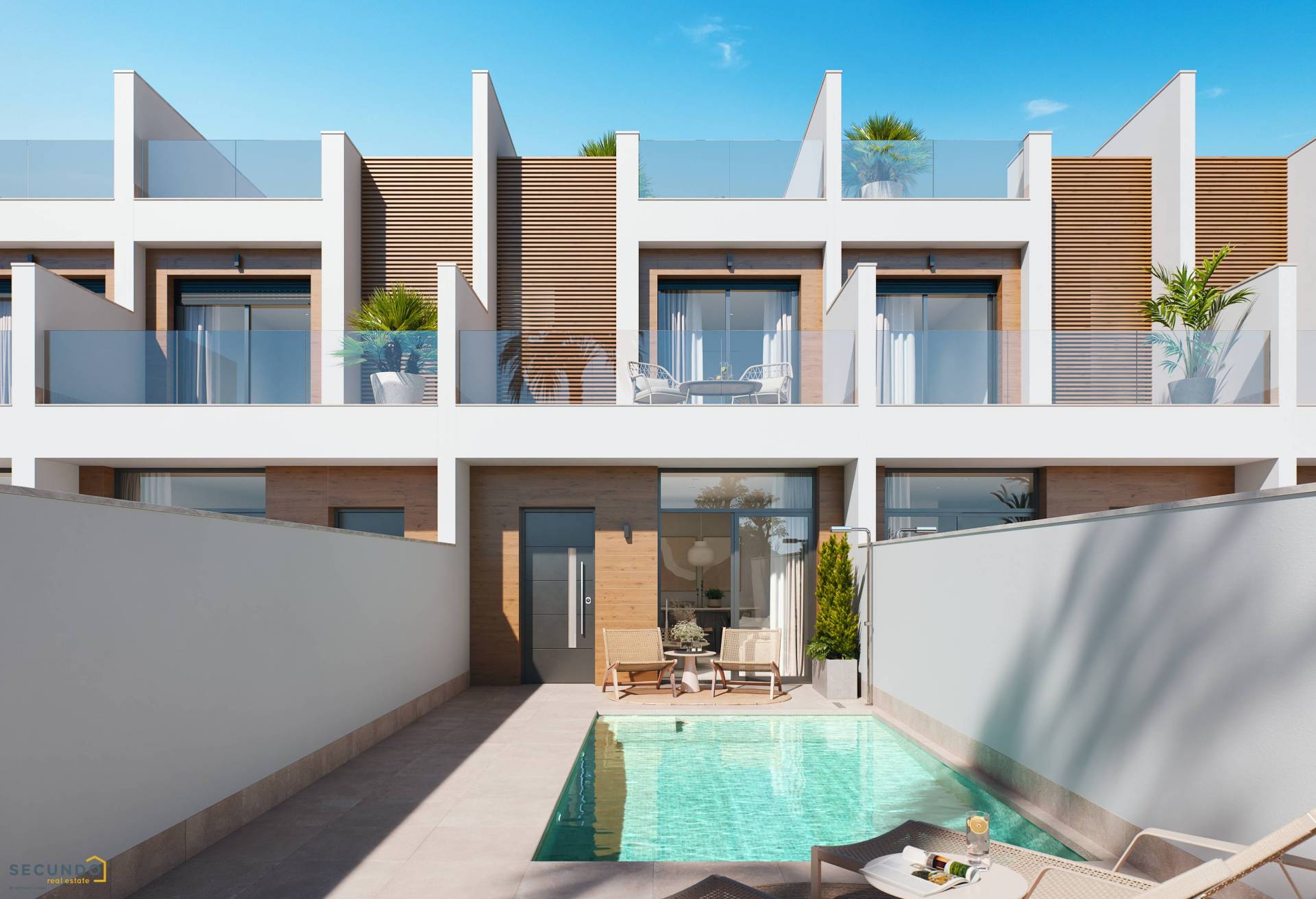 San Pedro del Pinatar: jolies maisons 3 chambres avec piscine privée
